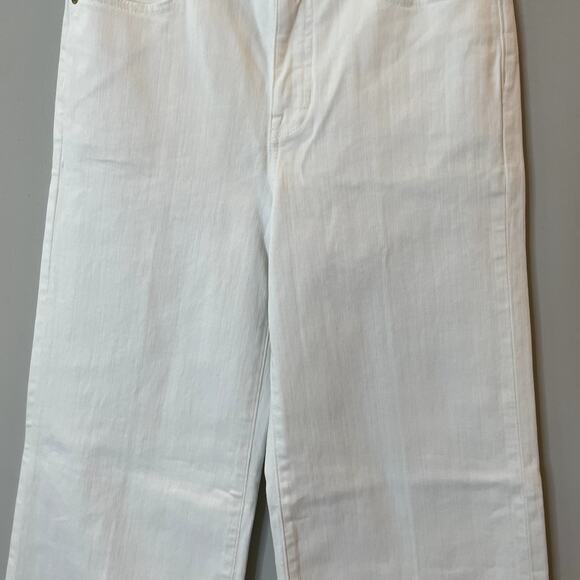 J.Crew 1996 Updated Denim Trouser Pant Wide Leg Dressy Date Trip CH679 White 24 - Picture 6 of 16